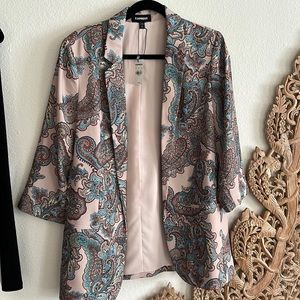 3/4 sleeve paisley blazer 🎀